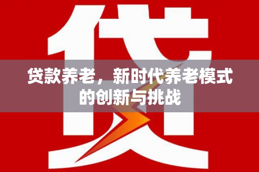 万秀贷款养老，新时代养老模式的创新与挑战
