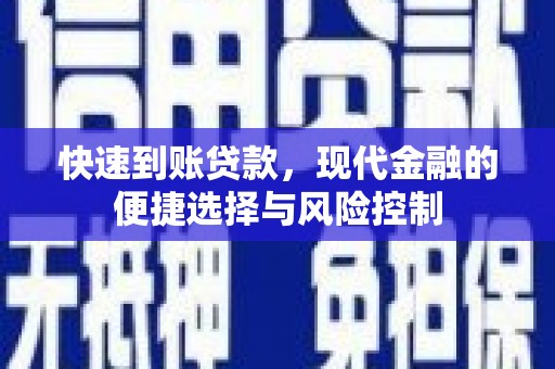 万秀快速到账贷款，现代金融的便捷选择与风险控制