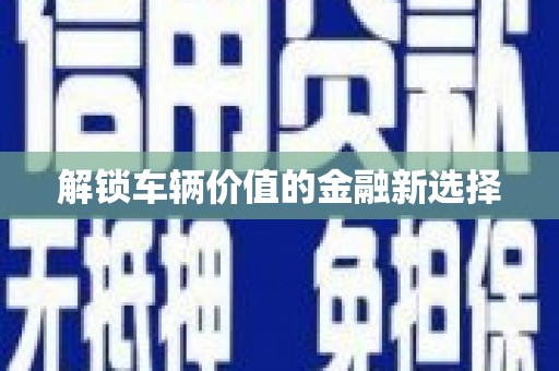 万秀解锁车辆价值的金融新选择