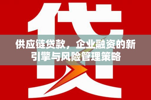 万秀供应链贷款，企业融资的新引擎与风险管理策略