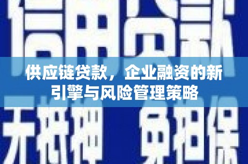万秀供应链贷款，企业融资的新引擎与风险管理策略