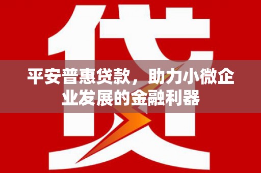 万秀平安普惠贷款，助力小微企业发展的金融利器