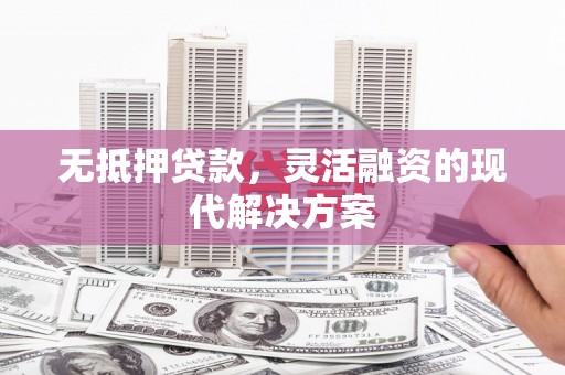 万秀无抵押贷款，灵活融资的现代解决方案